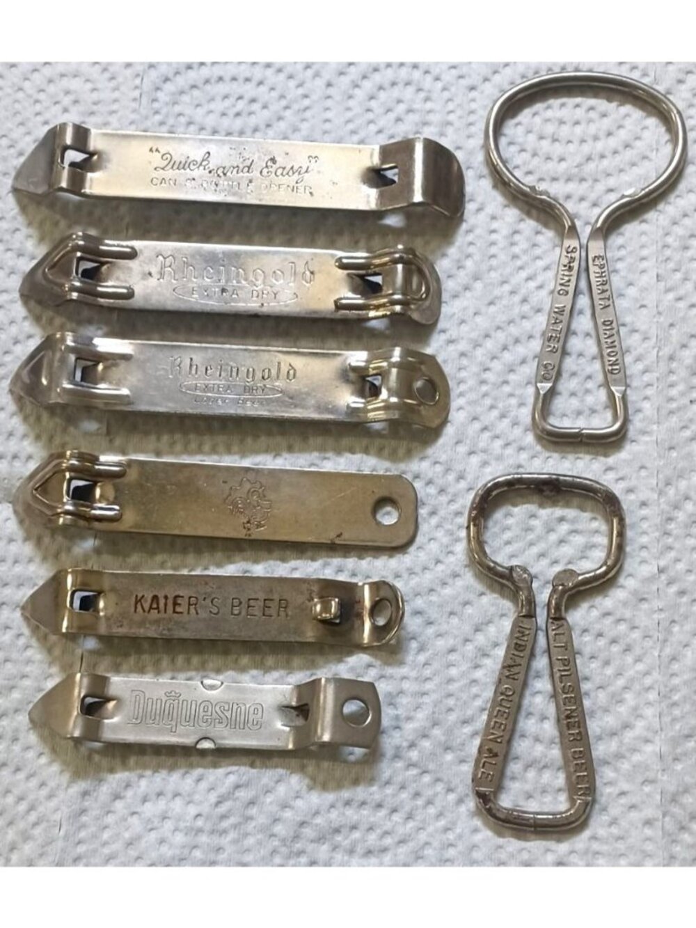 Vintage Beer Bottle Can Openers Rheingold Duquesne Kaier’s Vaughan Lot of 8